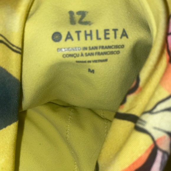 Athleta Conscious Floral Leaf print Bra Top Crop Top M - Picture 5 of 5